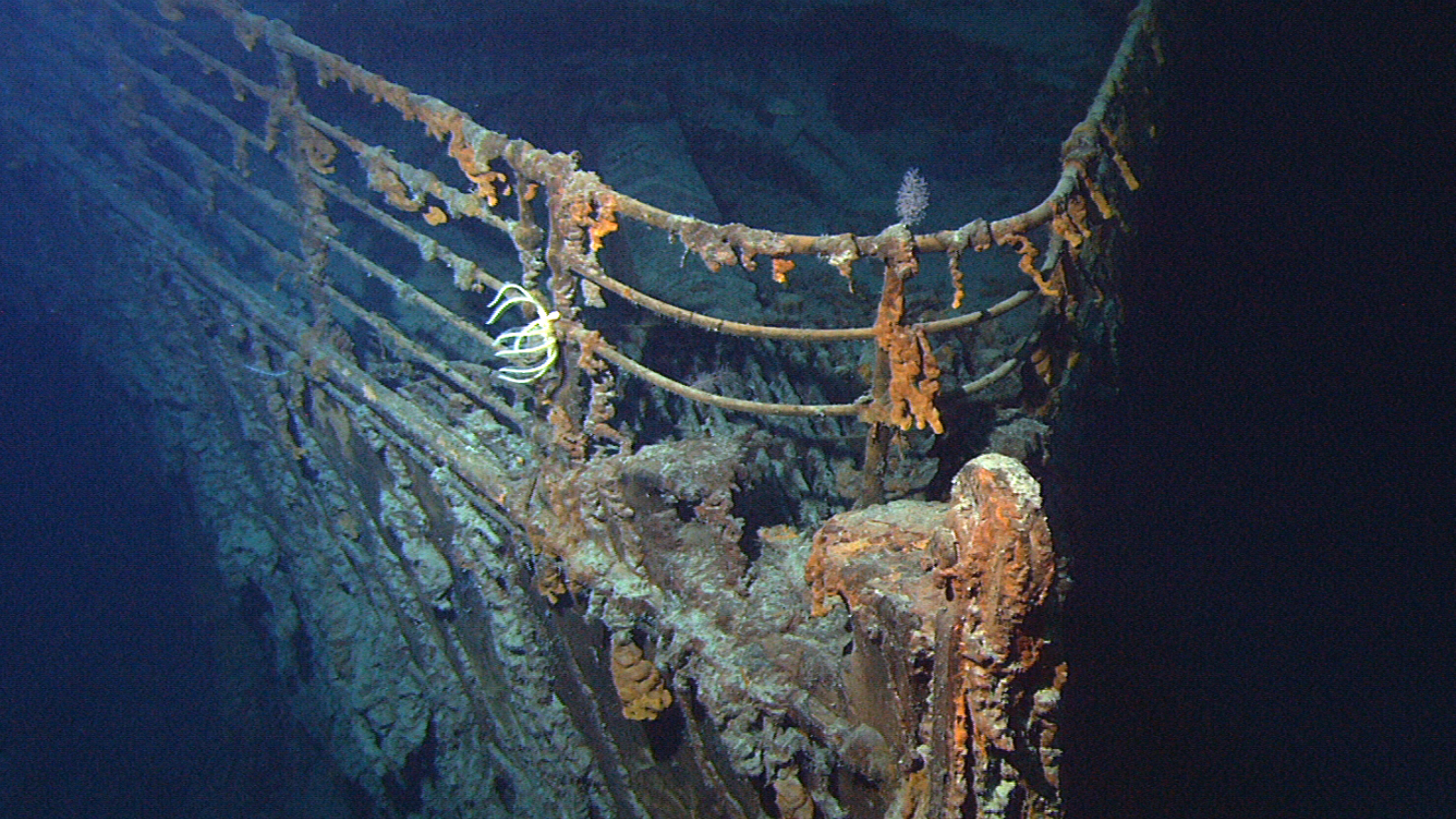 The bow of Titanic, photographed in June 2004