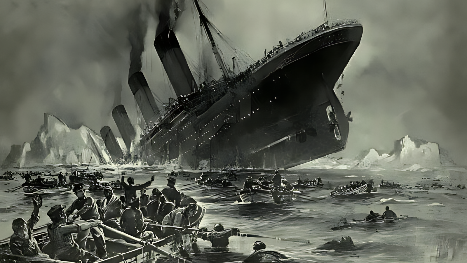 Titanic Sinking, engraving by Willy Stöwer.
