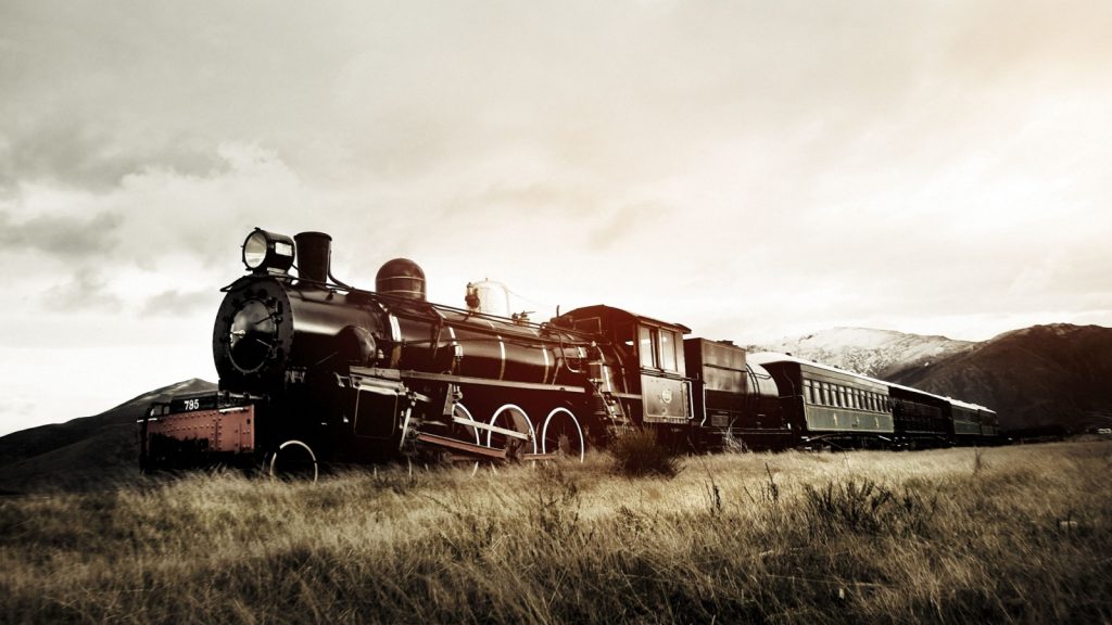 old fashioned steam train