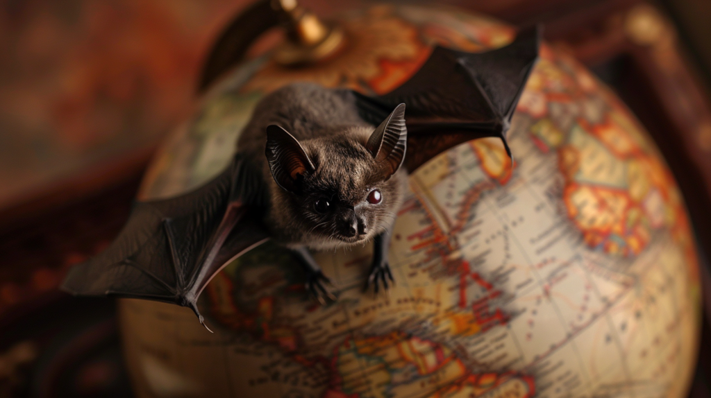 bat on a globe