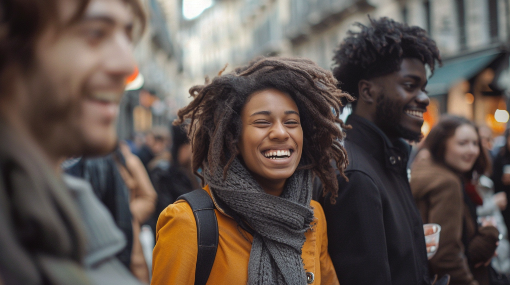 People smiling in Milan