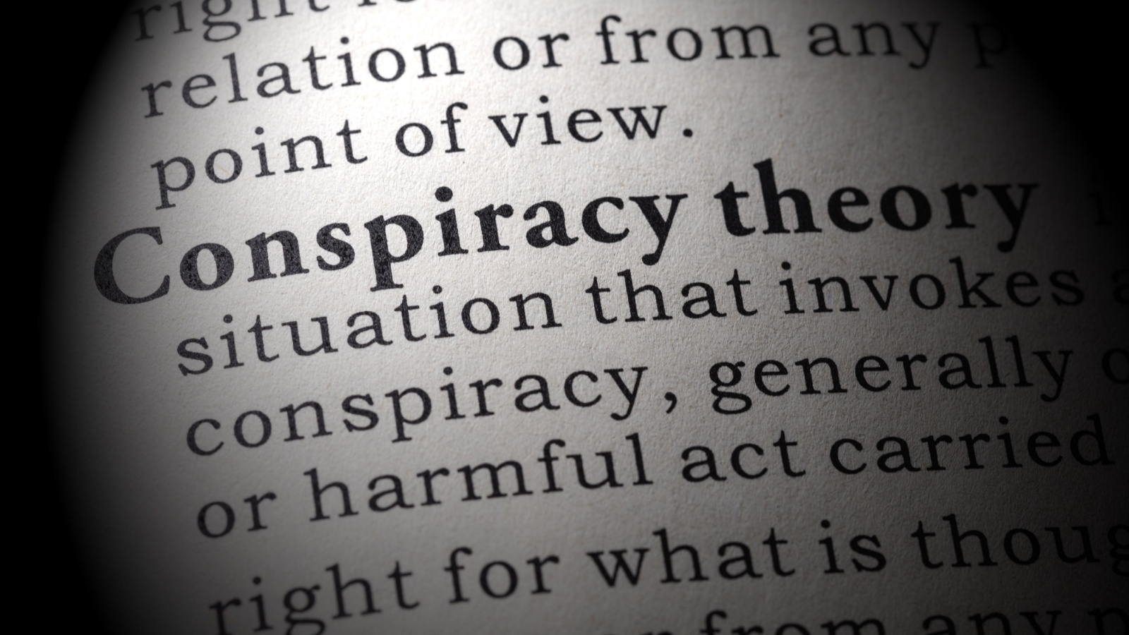 Fake Dictionary, Dictionary definition of the word conspiracy theory. 