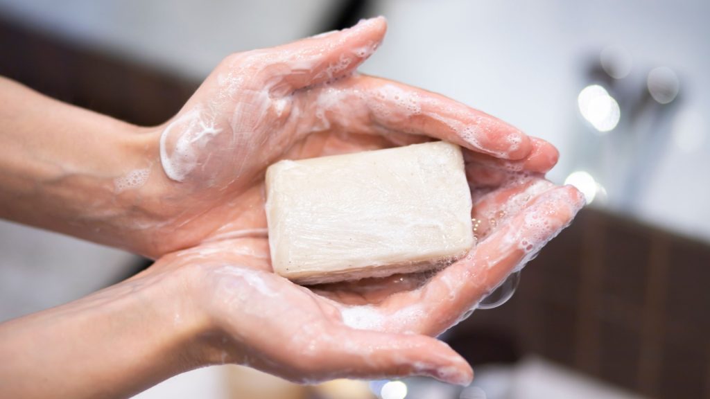 soap and soapy hands