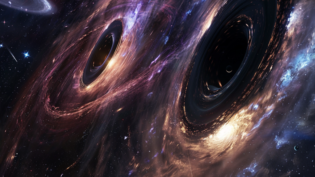black hole merging to create gravitational waves
