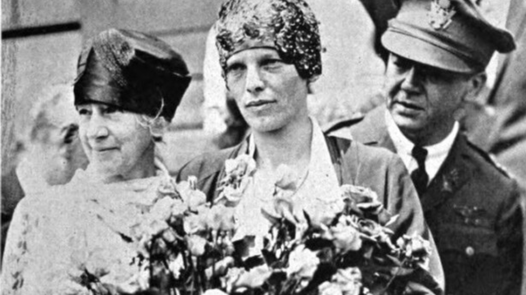 Amelia Earhart with her mother