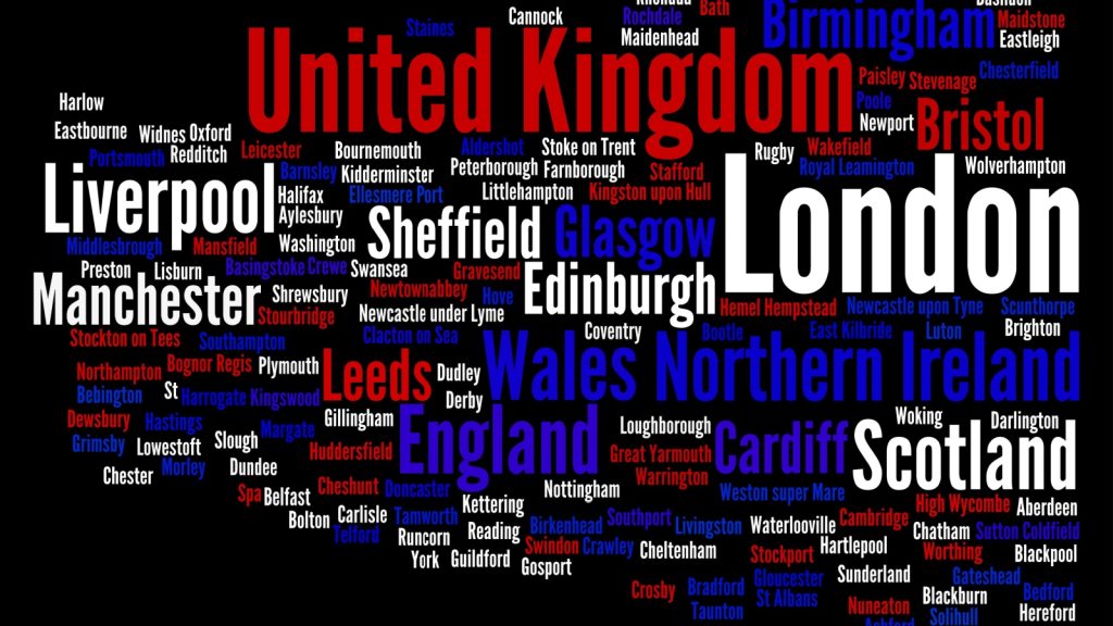 uk cities word cloud