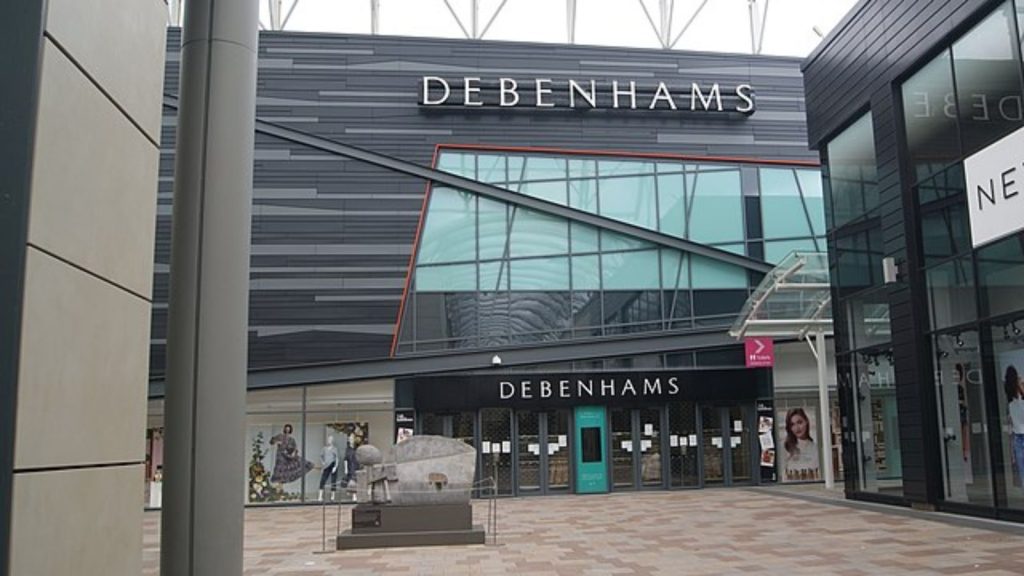 Debenhams store. shopping. 