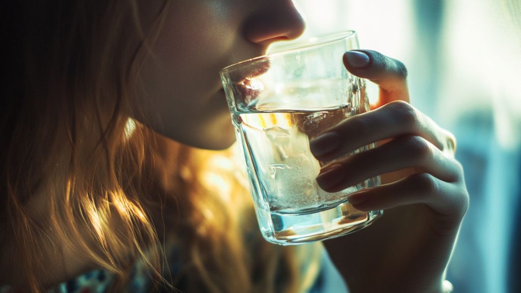 Lady Gargling-with-salt-water, remedy, illness.