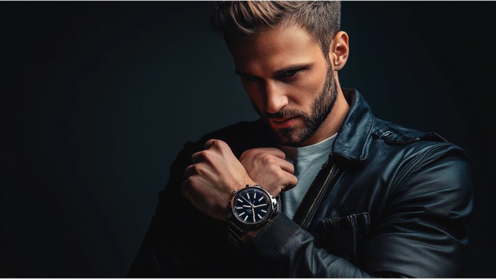 Man-wearing-a-Wristwatch-