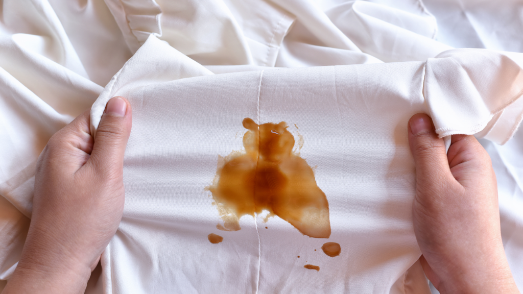 Dirty sauce stain on fabric