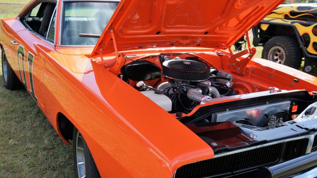 1969 Orange Dodge Charger Car Bonnet