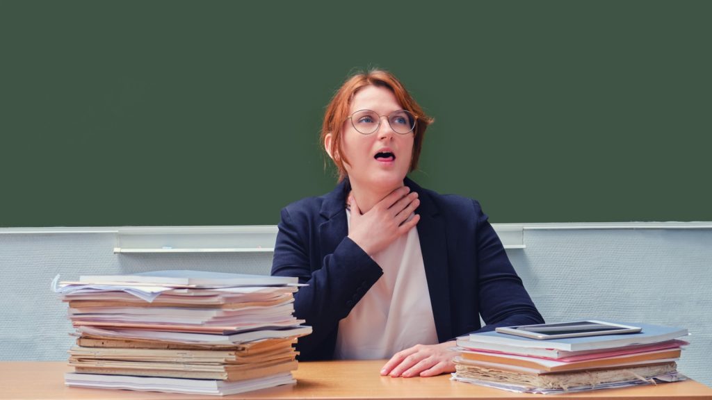 teacher tired to speak