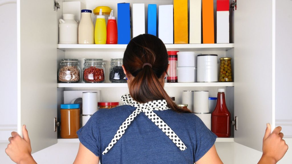 woman open her pantry