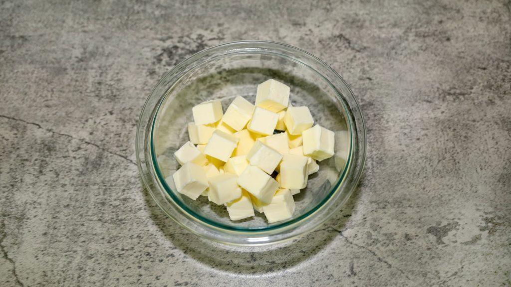 squared butter in small pieces