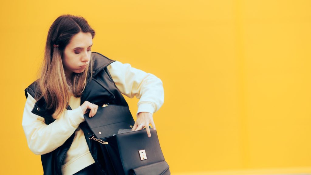 woman checking for her keys