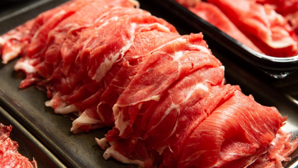 meat thinly sliced