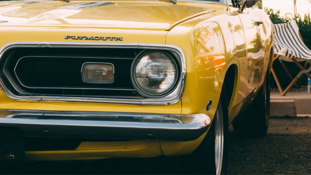 Yellow Plymouth Barracuda