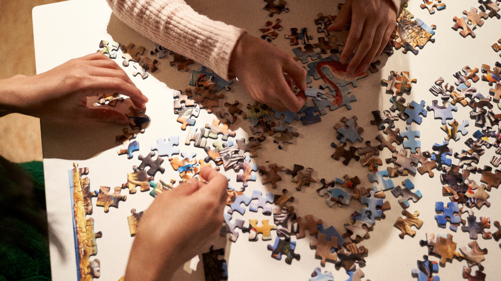 solving a jigsaw puzzle