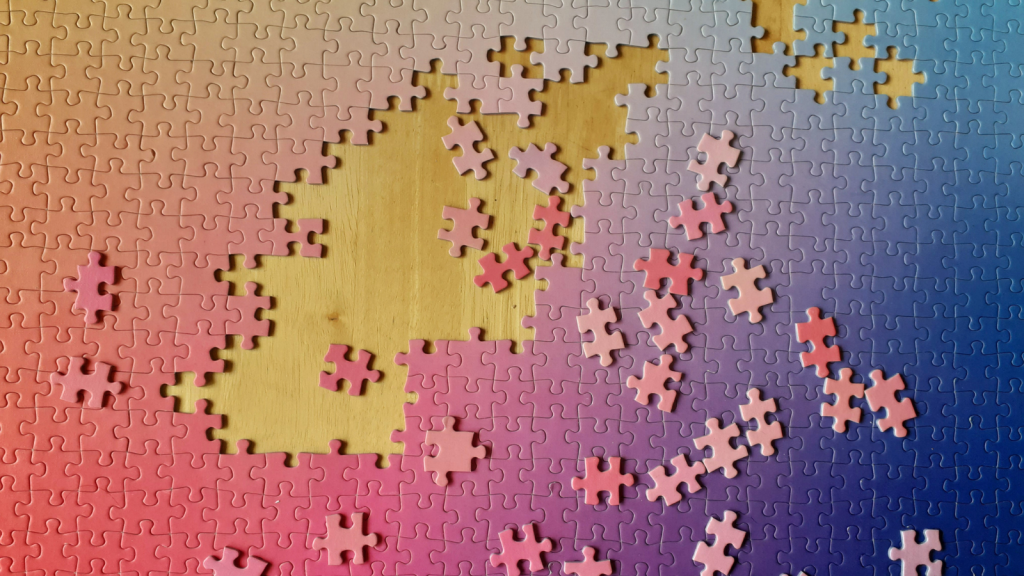 Unfinished jigsaw puzzle