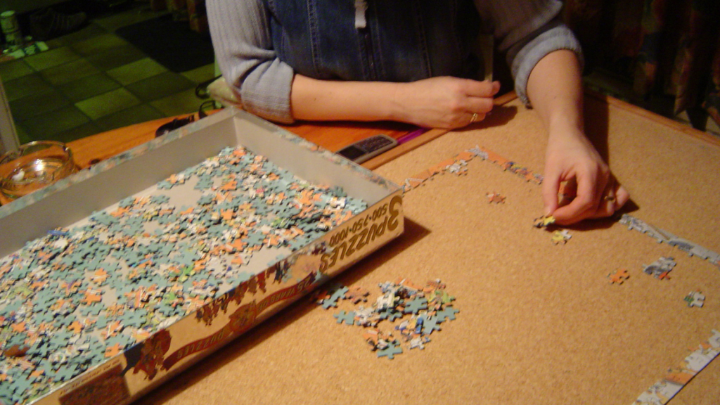 solving a jigsaw puzzle