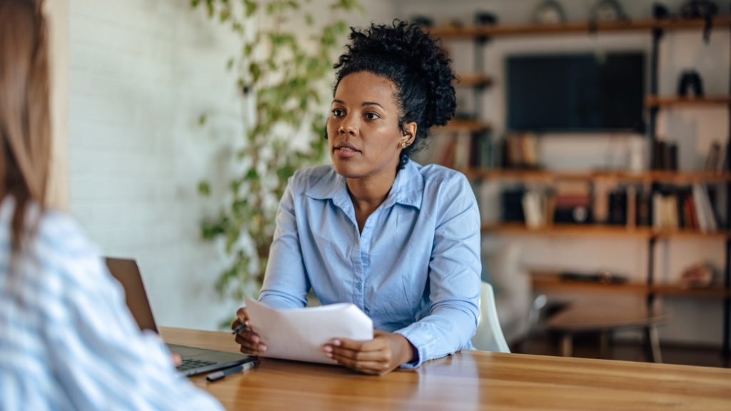 Woman in attention , listening attention