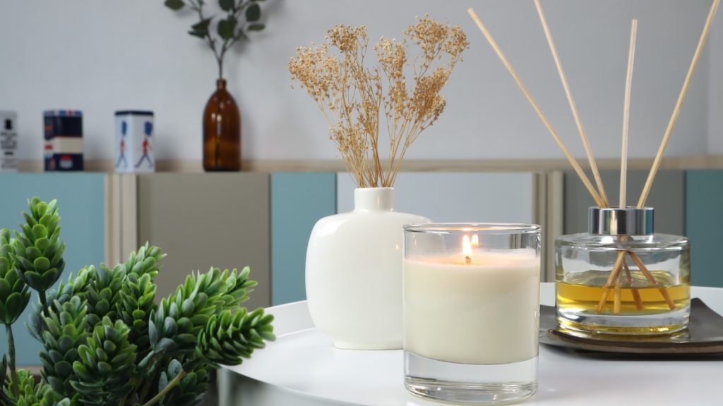 Scented candles and diffuser