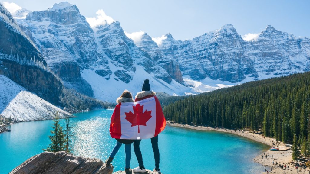 Couple in canada view