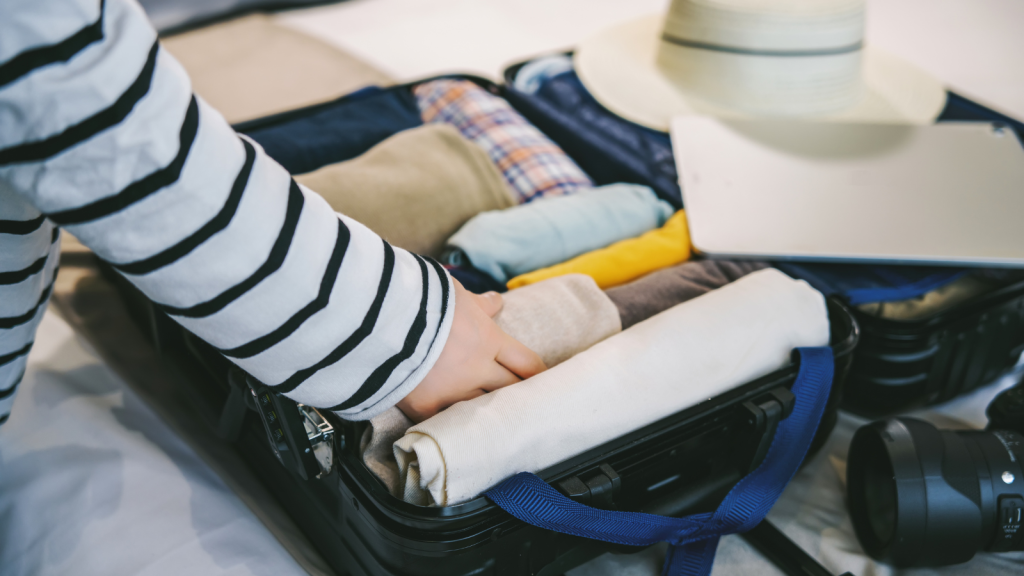 Packing clothes for travelling