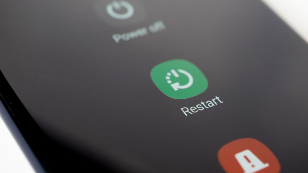 Power off and Restart buttons on a mobile phone