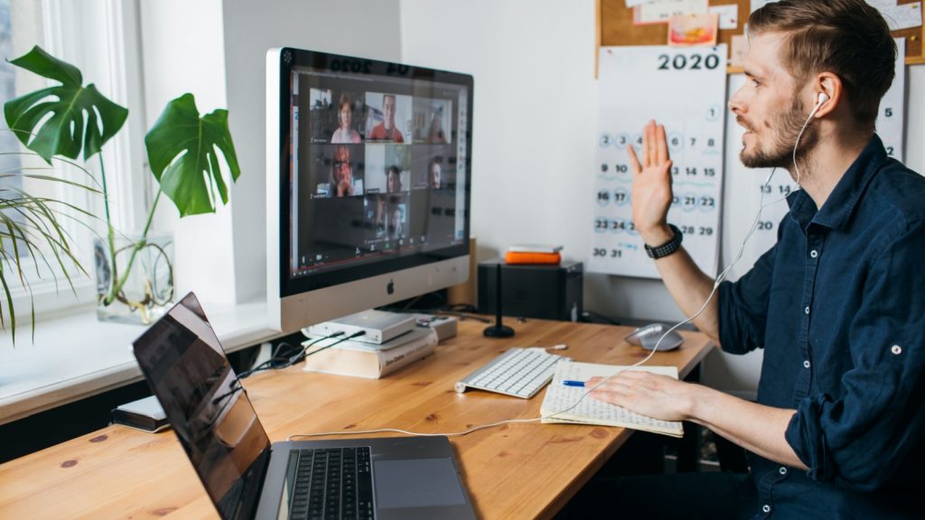 work at home meeting
