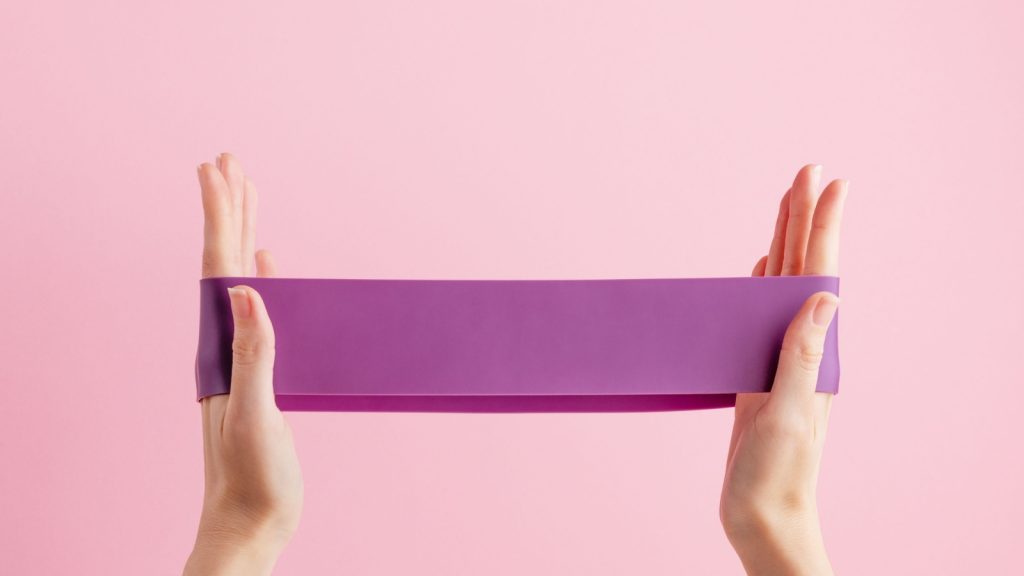 elastic band on a pink background