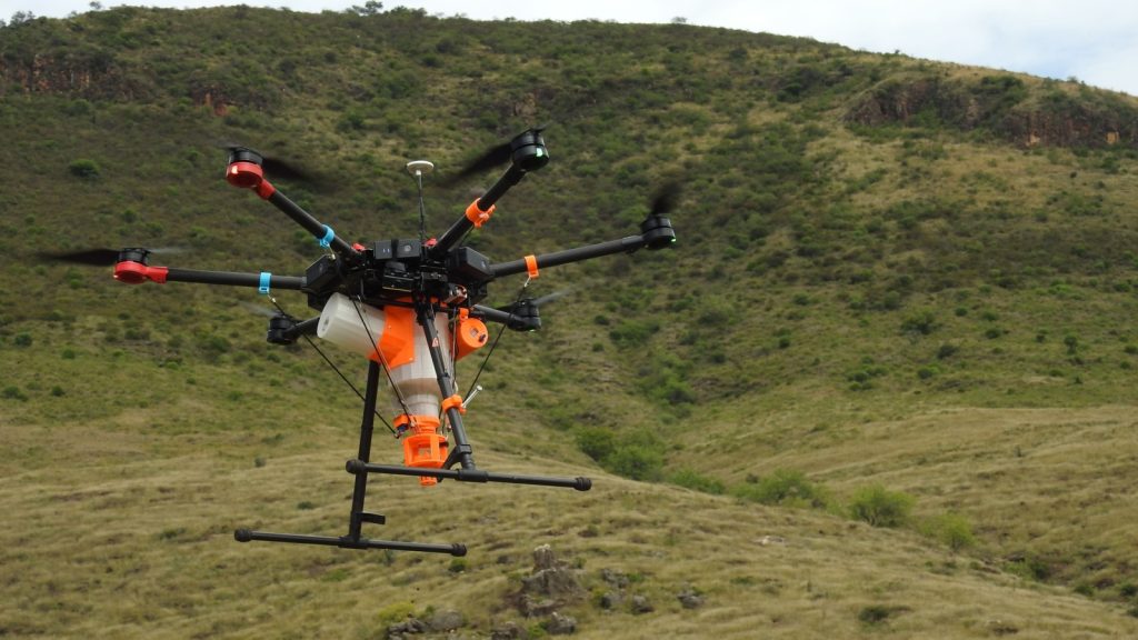 aerial wild seeds dispersal by drone