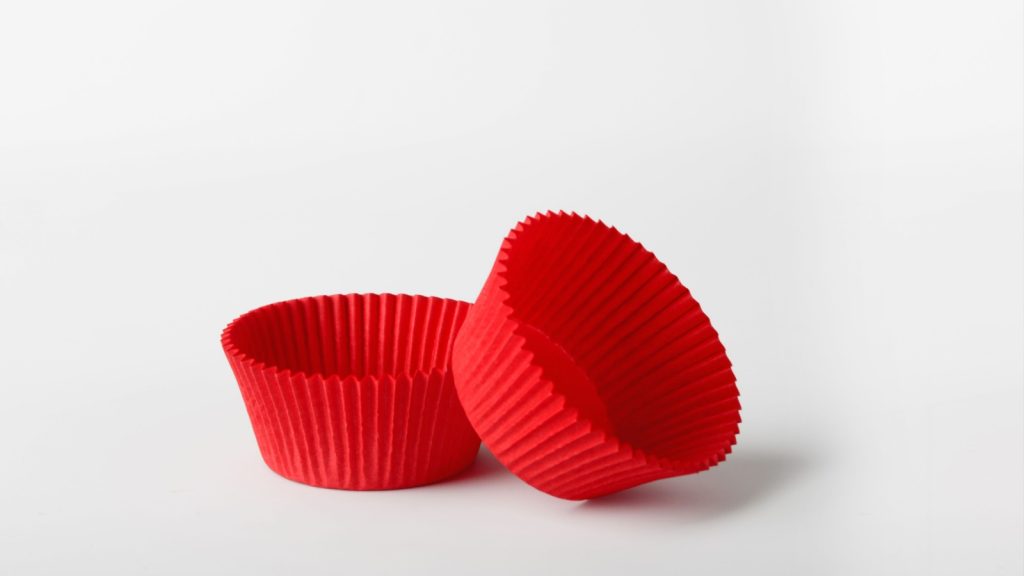 bright red silicone cupcake liners