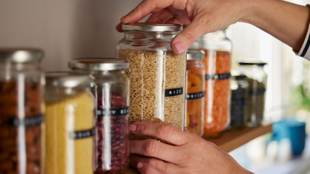 Food labels on jars