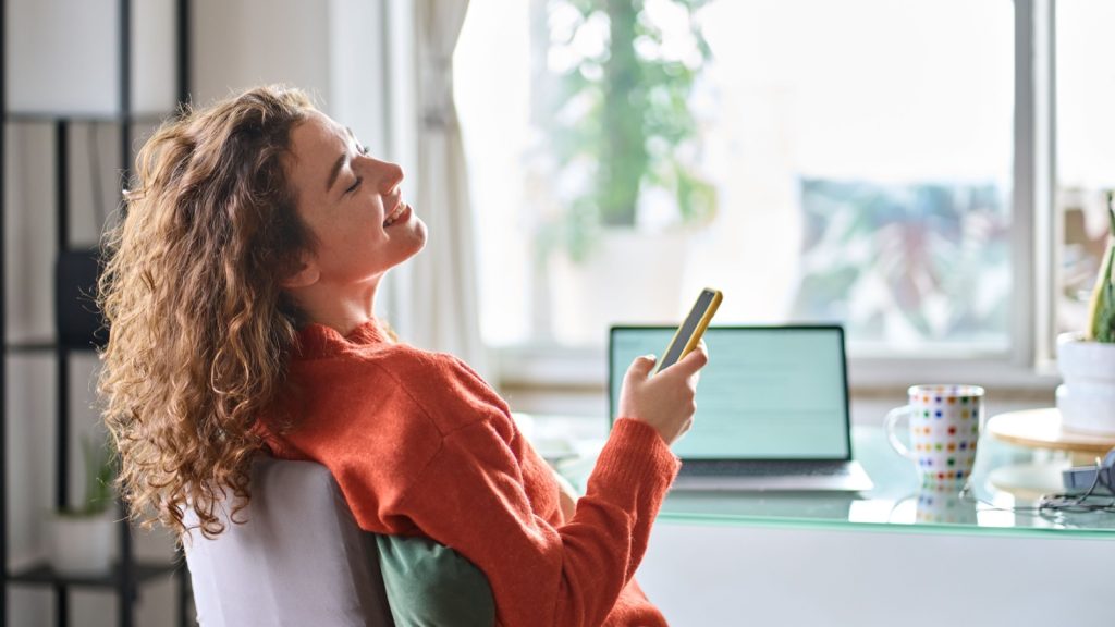 a woman taking a break
