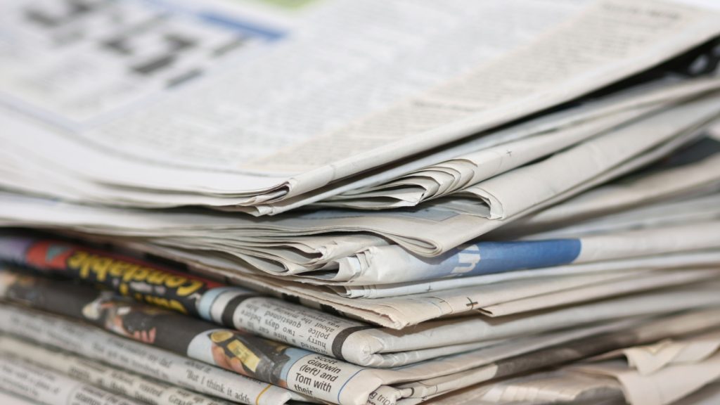 Stack of newspapers