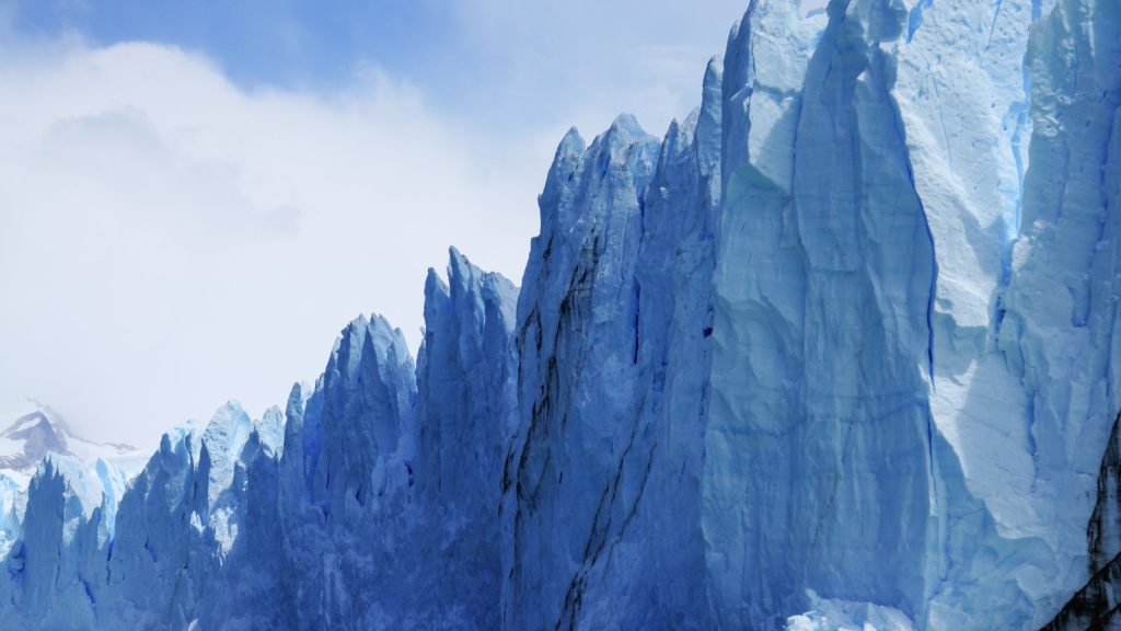 giant wall of glacier
