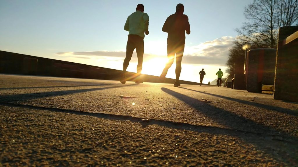 people exercising in the morning