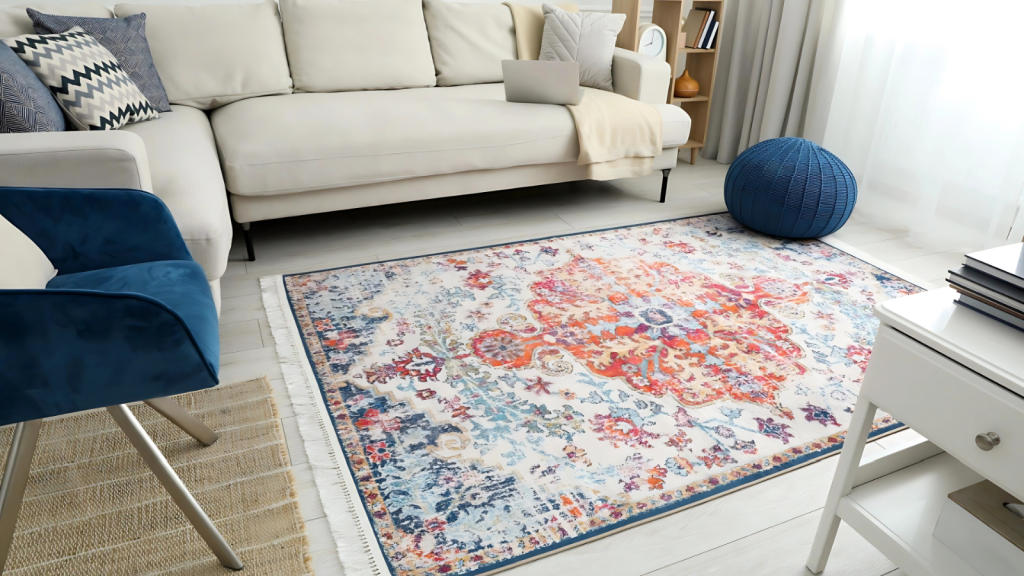 Colorful Rug in living room