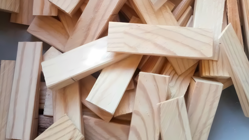 Pile of wooden shim