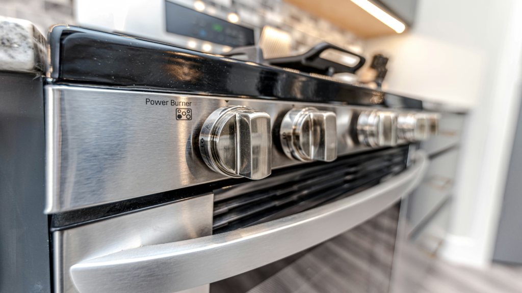 Close up of an oven