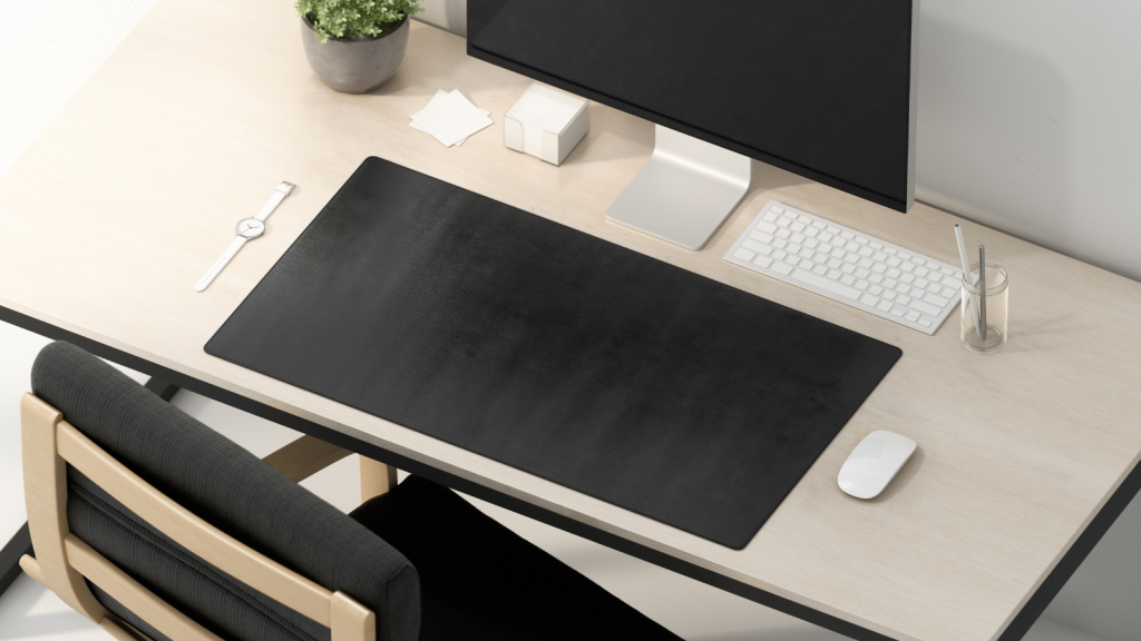 Large desk pad on desk