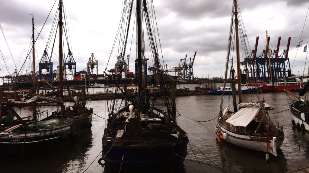 Ships docked at a port