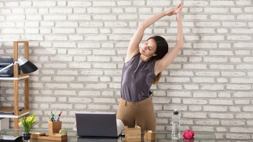 Woman bending her body while at the work