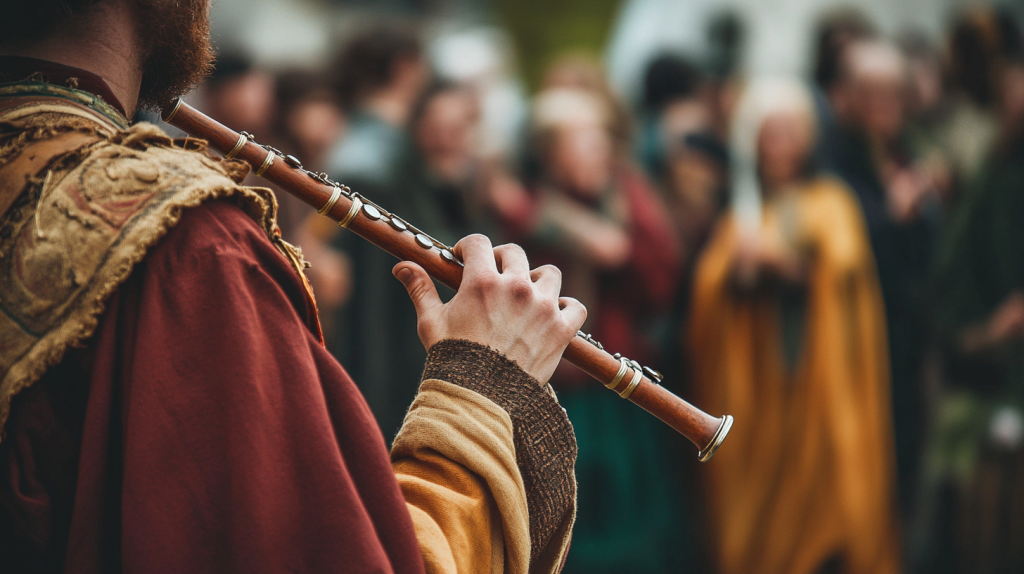 Ancient Roman Playing Flute 