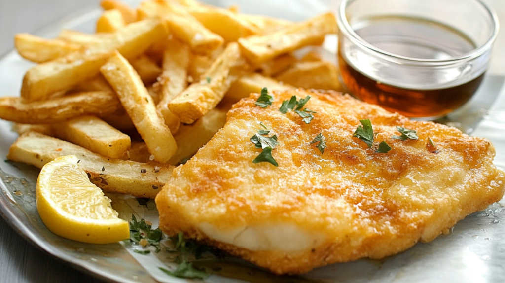 Fish and Chips with Malt Vinegar