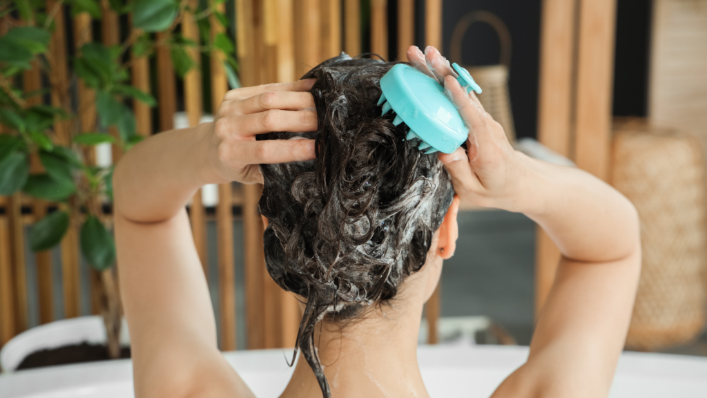 woman washing hair