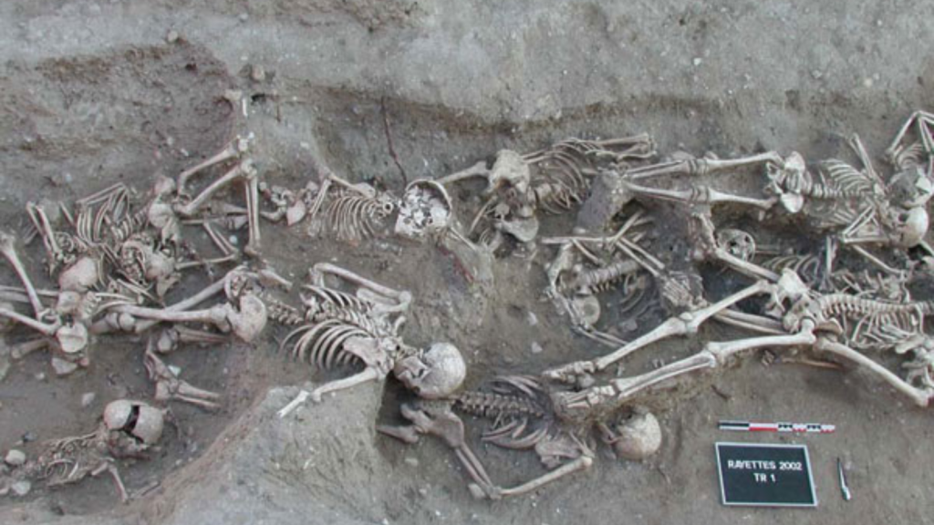 
Mass grave of 1720-1721 bubonic plague victims in Martigues, France