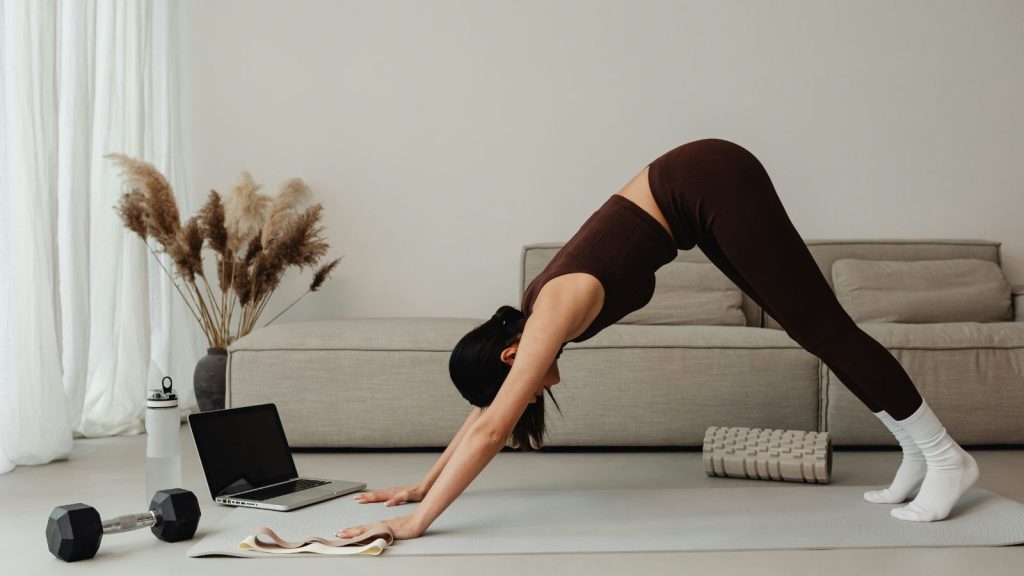 woman stretching