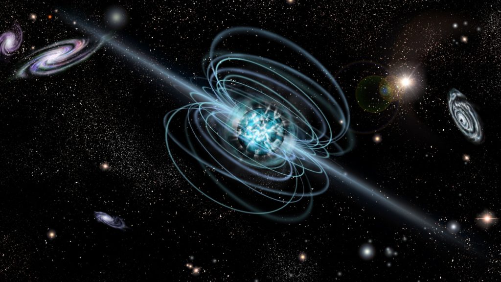 magnetar neutron star with high magnetic field in a deep space